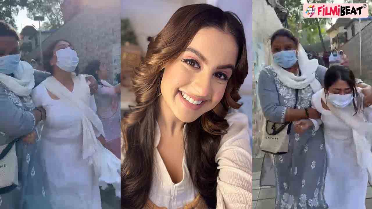 Tunisha Sharma के Funeral में पहुंची Sheezan की बहन को आया Attack, मां ने संभाला! Video | FilmiBeat