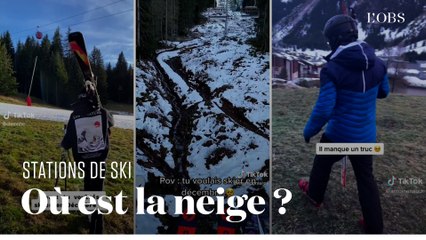 Dans les stations de ski privées de neige, des vacanciers misent sur l'humour