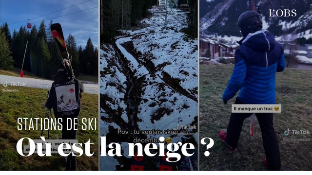 Dans les stations de ski privées de neige, des vacanciers misent sur l'humour