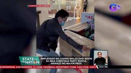 Empleyado na laging malas daw noon sa mga Christmas Party raffle, nanalo ng major prize | SONA