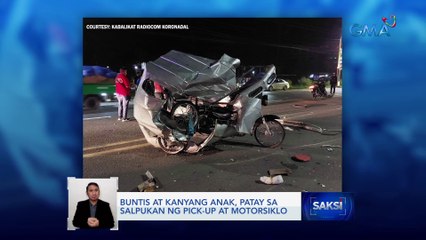 Buntis at kanyang anak, patay sa salpukan ng pick-up at motorsiklo | Saksi