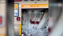 US bomb cyclone: Texas car wash covered in icicles amid ‘once-in-a-generation’ storm