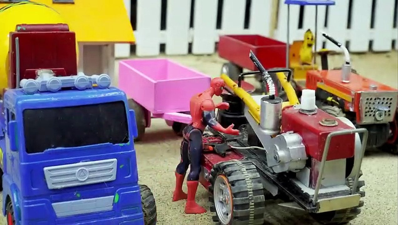 diy tractor making mini Concrete bridge and build a Train Bridge  diy tractor  Domeli farming_480p