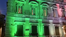 Costituzione: il Tricolore illumina la facciata del Senato