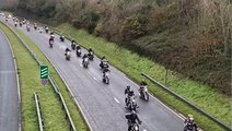 More than 1,000 bikers from across UK escort 12-year-old’s coffin to funeral on Christmas Eve