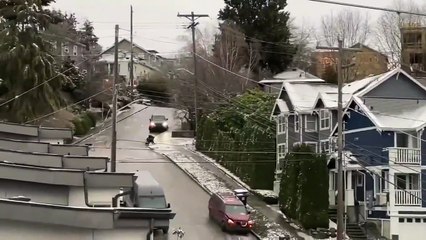 Rouler à Seattle pendant le blizzard : très risqué