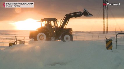 Watch: Roads are snowy all over Iceland, trapping residents and holidaymakers