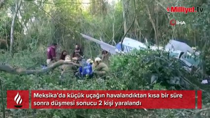 Meksika’da küçük uçak düştü: 2 yaralı