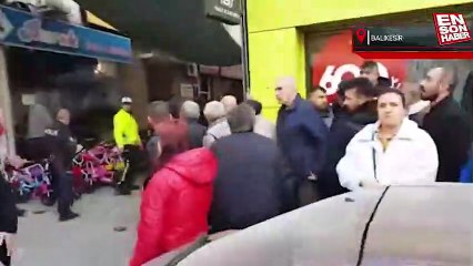 Balıkesir'de kaçan saldırganı attığı bisiklet parçasıyla yakalattı