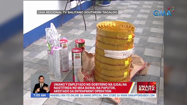Umano'y empleyado ng gobyerno na iligal na nagtitinda ng mga bawal na paputok, arestado sa entrapment operation | UB