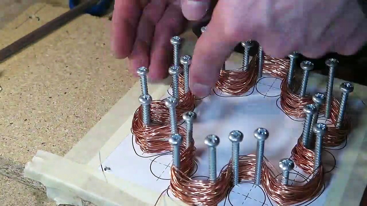 Multipole flat coil test for a homemade BLDC axial motor
