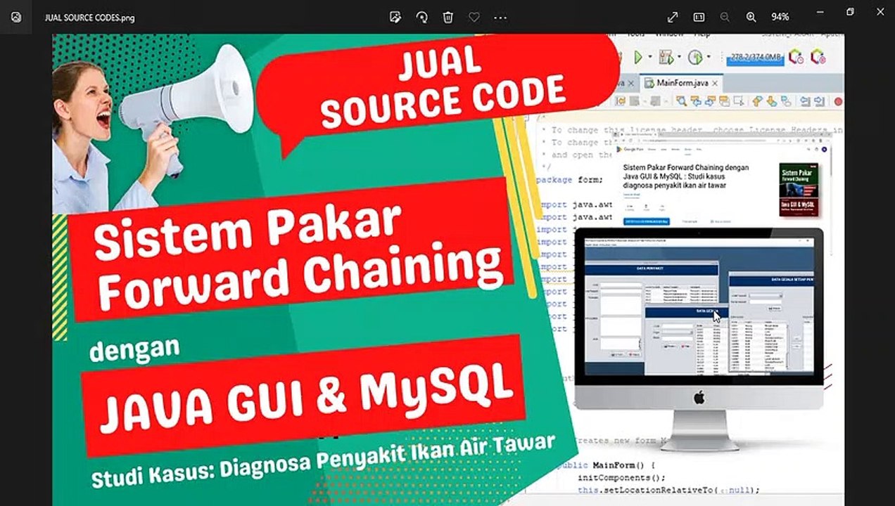 JUAL SOURCE CODE MURAH | Sistem Pakar Forward Chaining dengan Java GUI & MySQL