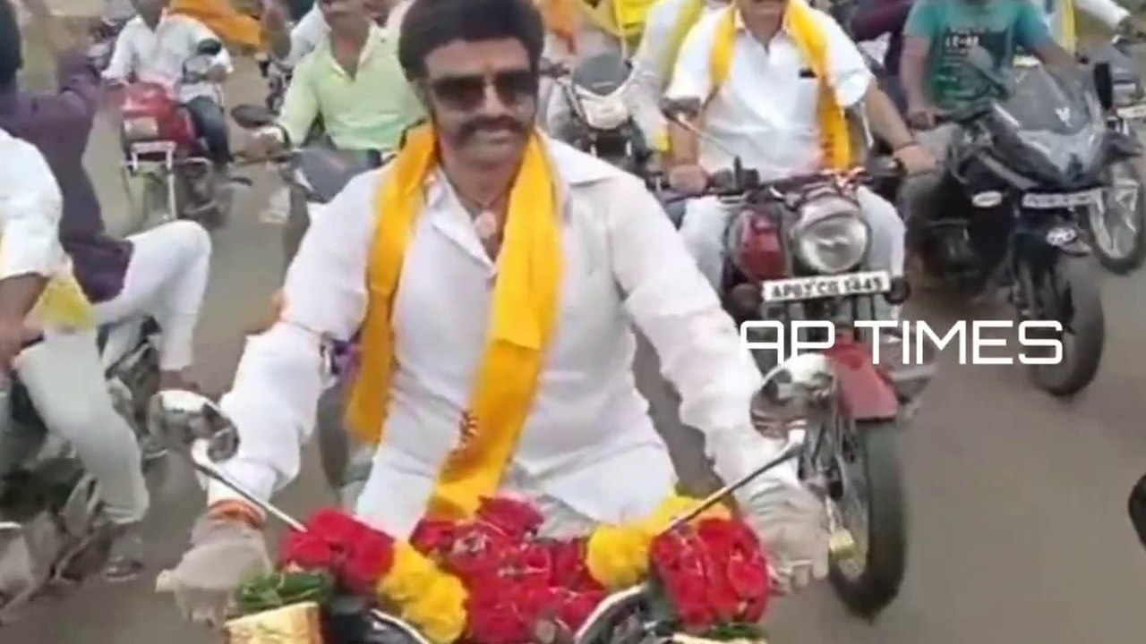 MLA Nandamuri Balakrishna mass bike rally with Fans