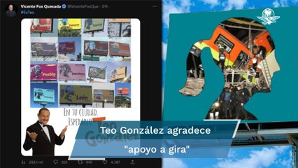 #EsTeo. Vicente Fox bromea con silueta de Sheinbaum en espectaculares