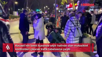 Savrulan motosiklet 30 metre sürüklendi! 2 ağır yaralı