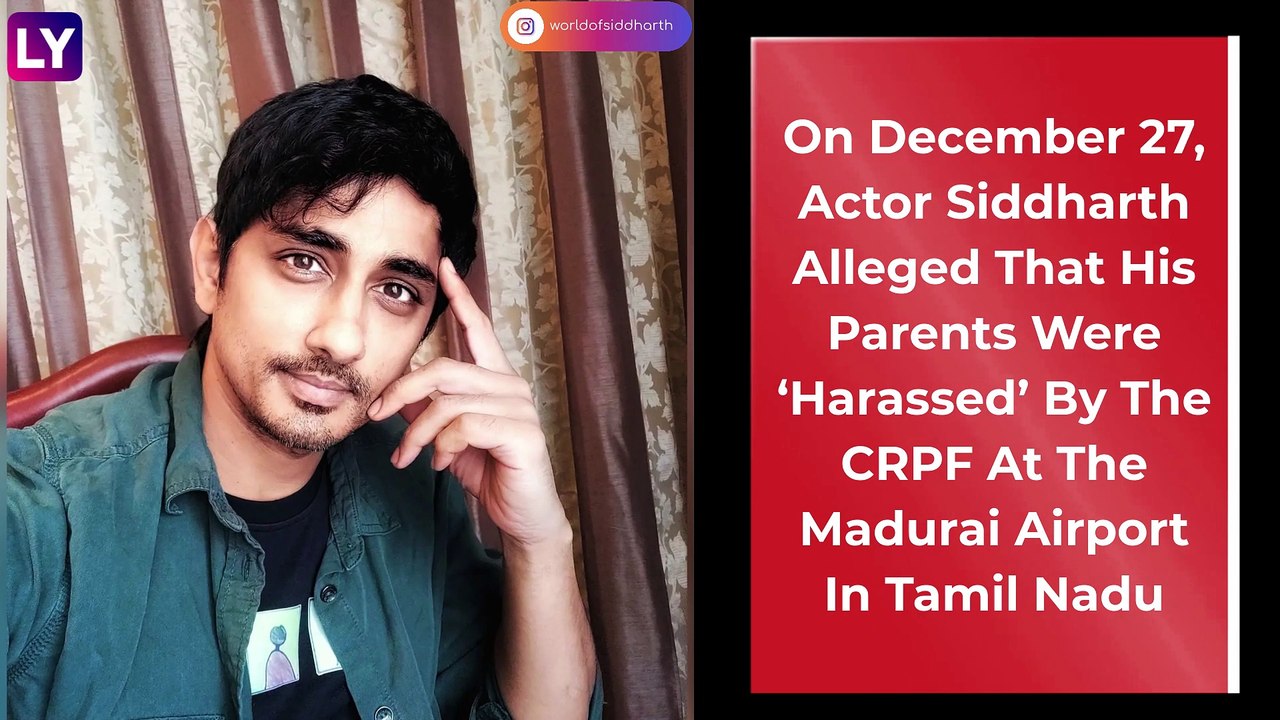 Actor Siddharth Alleges His Parents Were ‘Harassed’ By Security Officials At Madurai Airport, Says ‘They Repeatedly Spoke In Hindi’