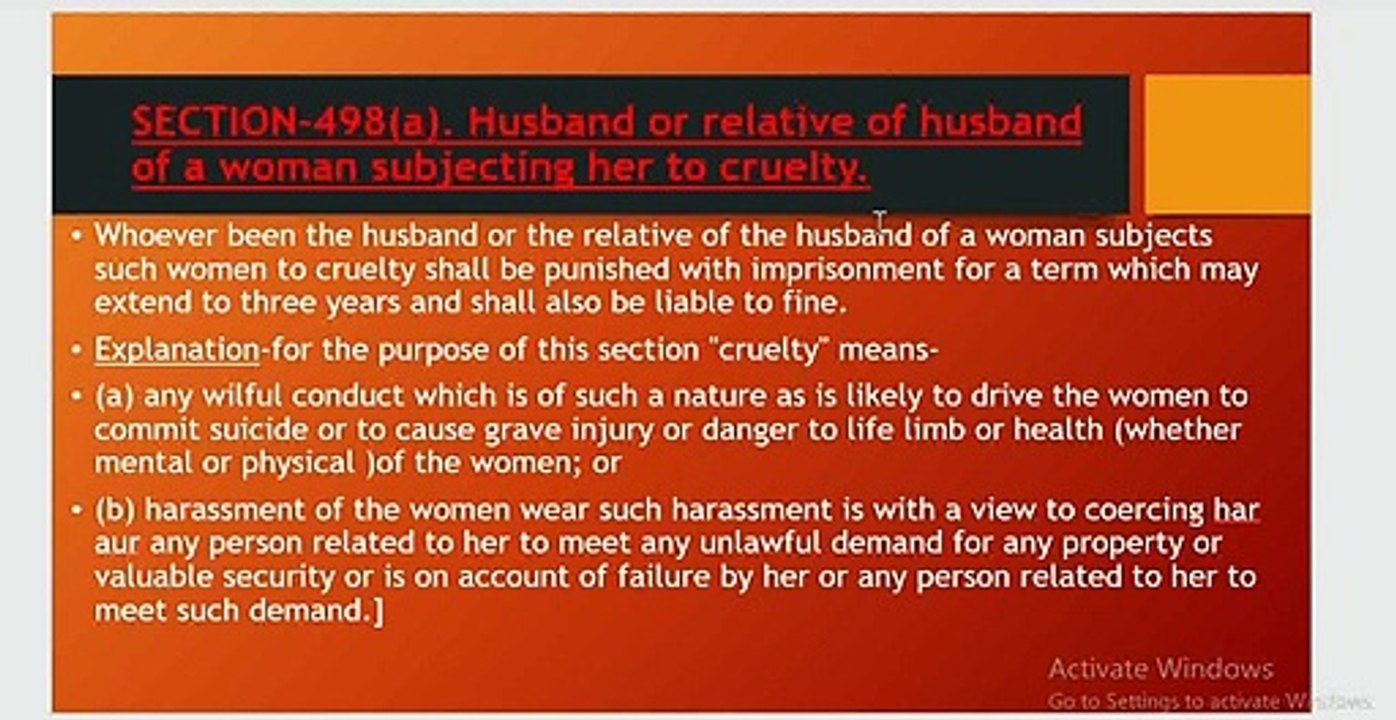 Section 498A - Cruelty to women l Criminal Law l  Learn Legal Studies