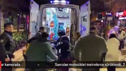 Savrulan motosiklet 30 metre sürüklendi: 2 ağır yaralı