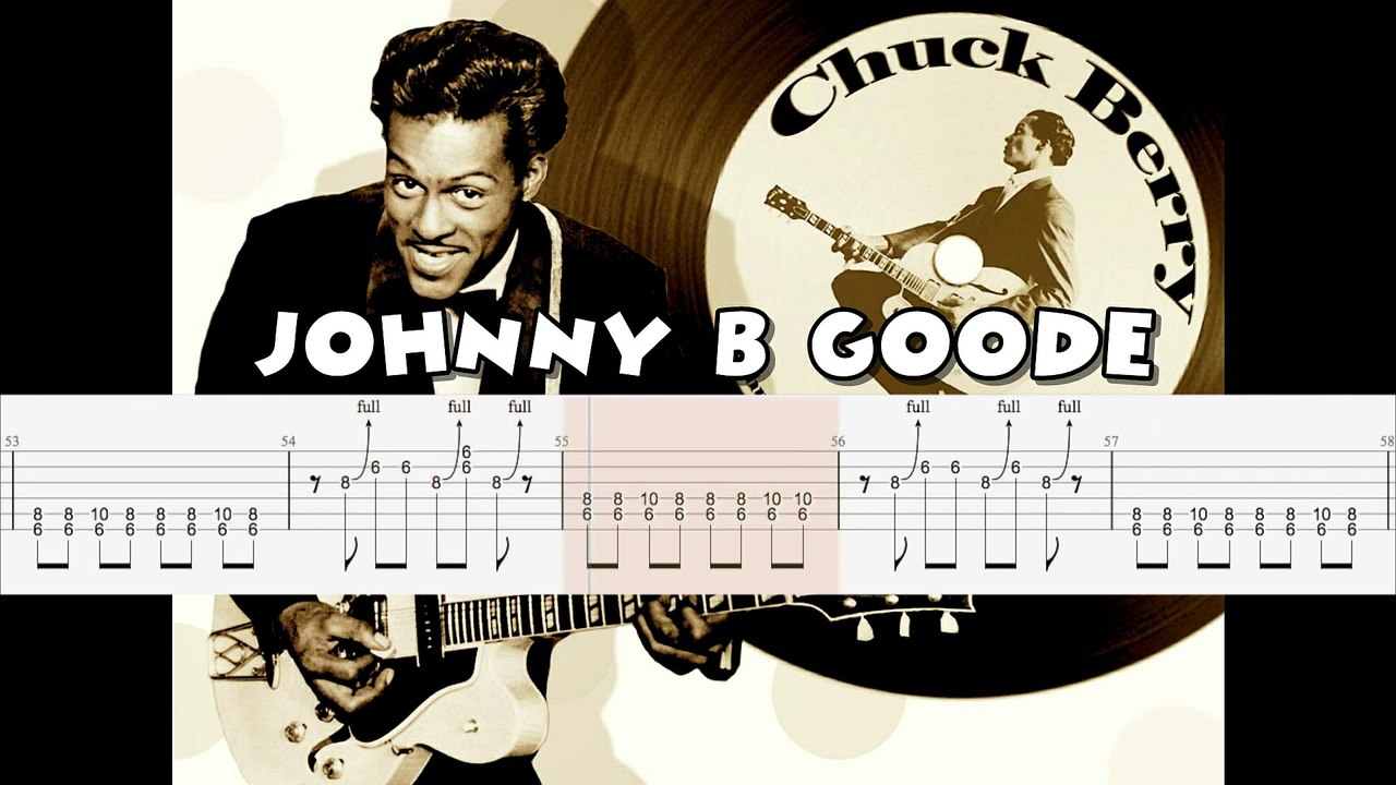 CHUCK BERRY - JOHNNY B GOODE Guitar Tab | Guitar Cover | Karaoke | Tutorial Guitar | Lesson | Instrumental | No Vocal
