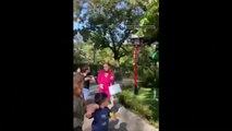 Un árbol se desploma sobre los visitantes de un jardín japonés en Buenos Aires