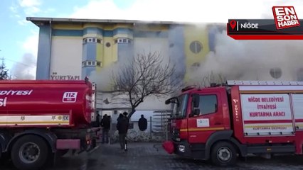 Niğde'deki iş yerinin kazan dairesinde yangın
