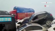 Çin’de yoğun sis: En az 200 araç birbirine böyle girdi!