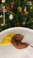 Fondant au chocolat coeur coulant orange