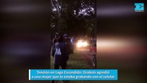 Tensión en Lago Escondido, Grabois agredió a una mujer que lo estaba grabando con el celular