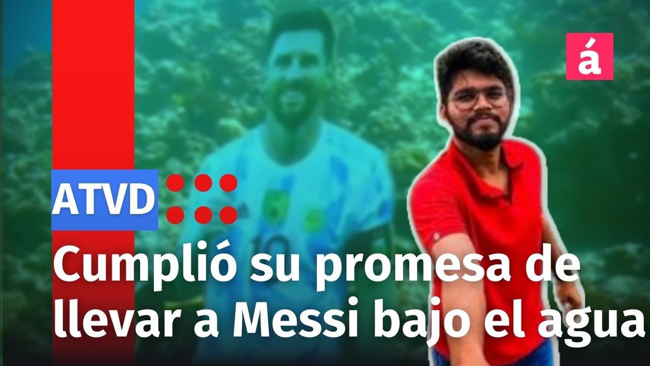 Llevó a Messi bajo el agua