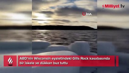 ABD’de göl kenarındaki kasaba tamamen buz tuttu