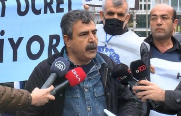 İBB ÖNÜNDE HALK OTOBÜSÜ ŞOFÖRLERİNDEN EYLEM