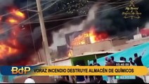Voraz incendio en SJL: Siniestro consumió fábrica de químicos