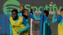 El Barça sigue preparando el derbi catalán