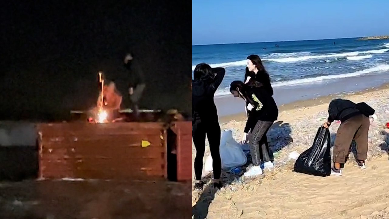 Israël : Six conteneurs échoués sur une plage pillés par les habitants