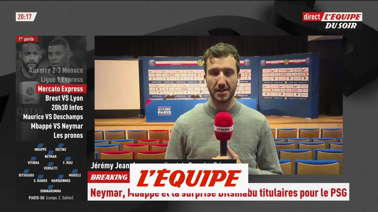 Mbappé, Neymar et la surprise Bitshiabu titulaires contre Strasbourg - Foot - L1 - PSG