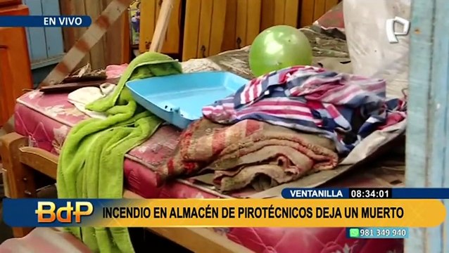 Ventanilla: incendio en almacén clandestino de pirotécnicos deja una mujer fallecida y cinco heridos