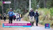 Nevada en La Malinche atrae a cientos de turistas