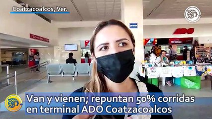 Van y vienen; repuntan 50% corridas en terminal ADO Coatzacoalcos