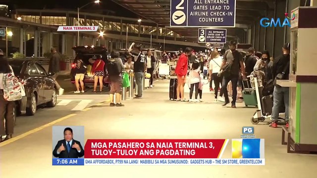 Mga pasahero sa NAIA Terminal 3, tuloy-tuloy ang pagdating | UB
