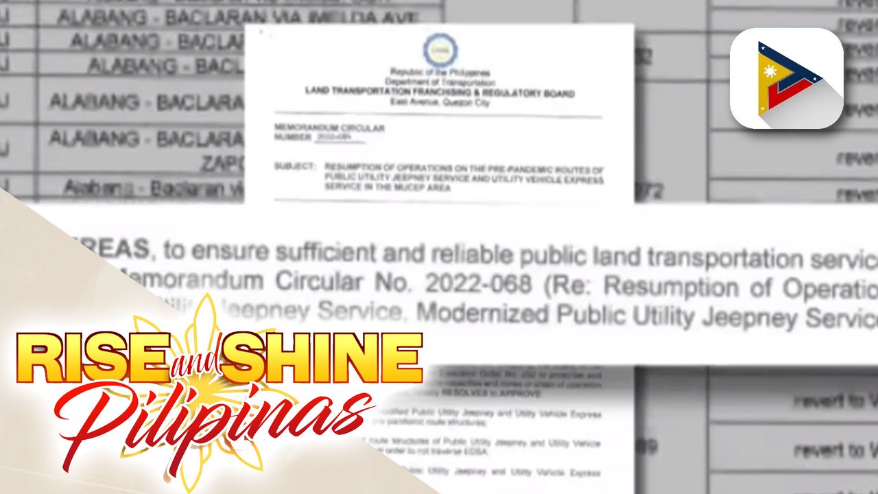Nasa 50 pre-pandemic routes, ibinalik na ng LTFRB sa mga tradisyunal jeepney