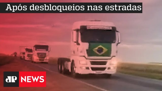 Mais de 100 caminhões chegam a Cuiabá, MT, para manifestação