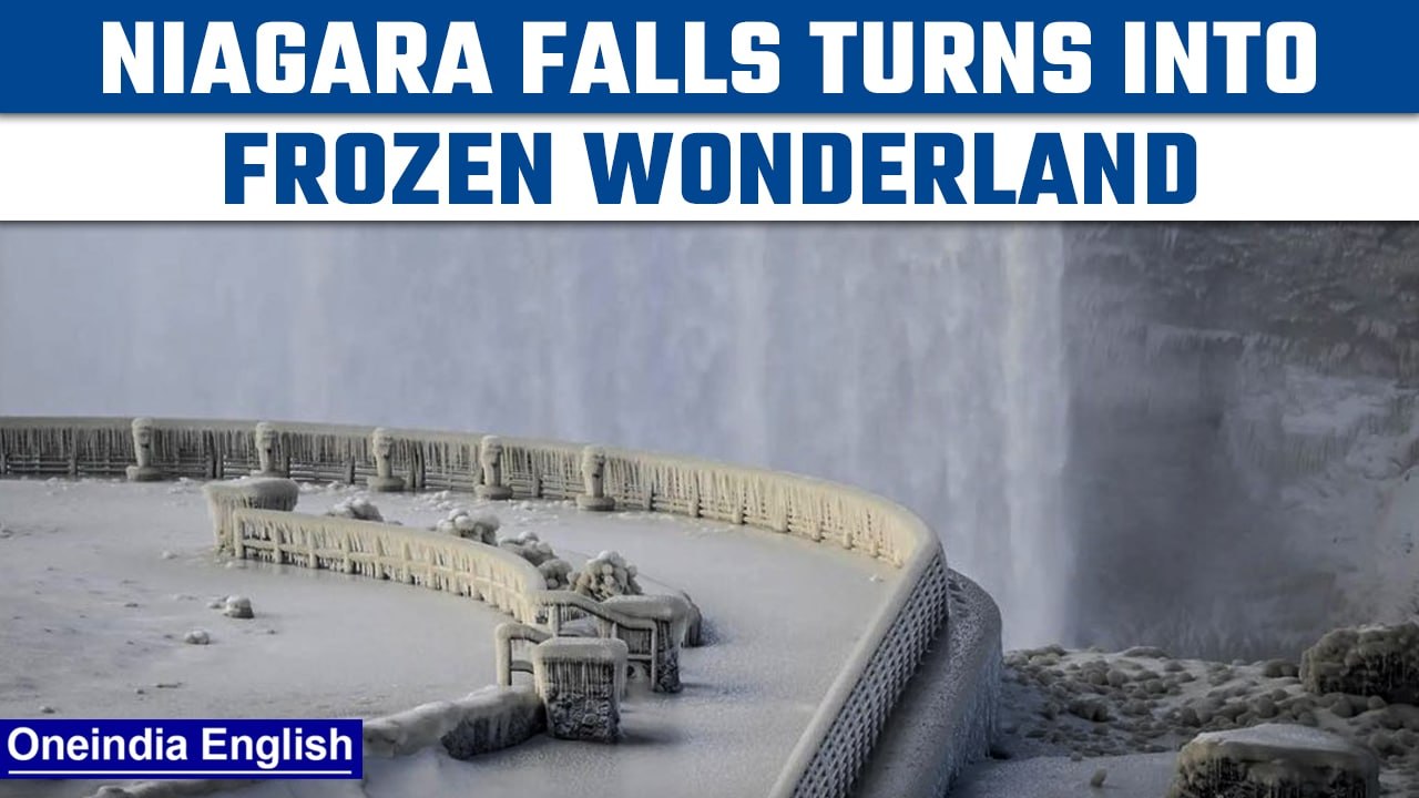 Niagara Falls freezes due to snowy blizzard, pe...