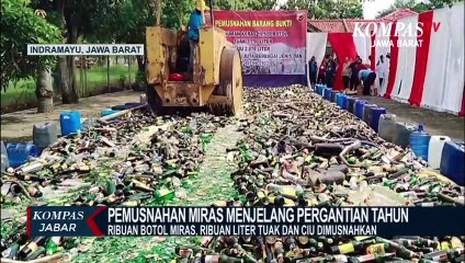 Jaga Kondusifitas Malam Tahun Baru, Ribuan Miras Dimusnahkan