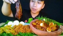 MUKBANG ASMR | NIKMATNYA SAMBAL PECAK JENGKOL,TERONG, LALAPAN MENTAH  MIE GORENG EKSTRA PEDAS