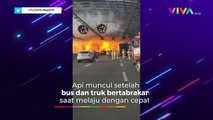 Terowongan Seoul Dilalap Api Usai Bus vs Truk Tabrakan