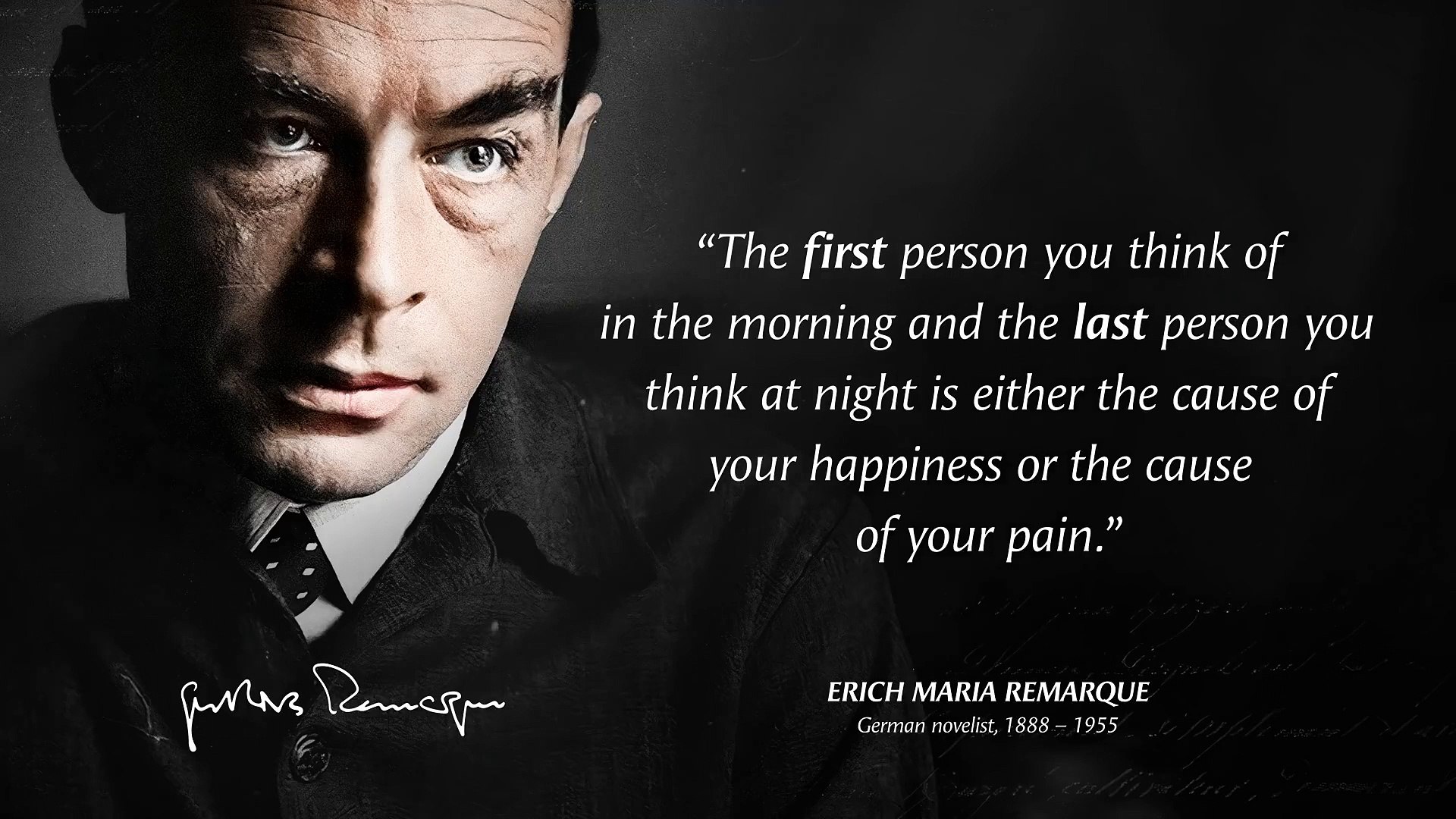 Erich Maria Remarque's Quotes which are better known in youth to not to Regret in Old Age | Quote Studio - video Dailymotion