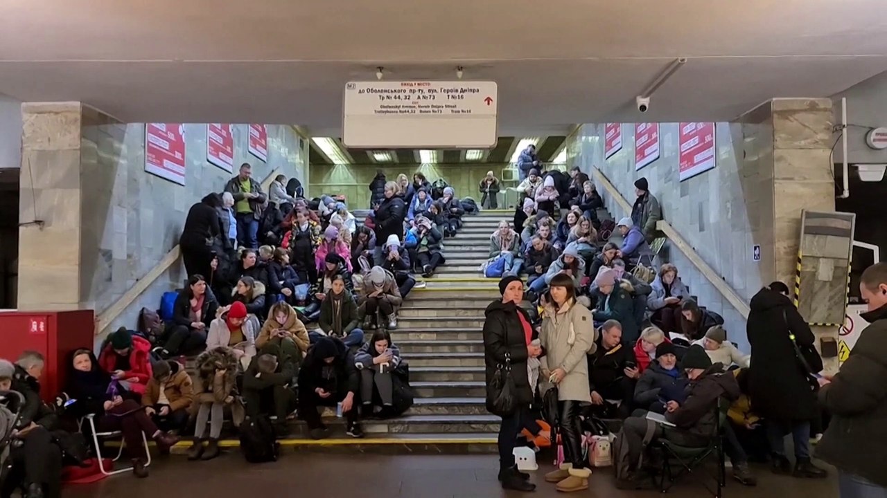 Kyiv residents shelter in metro as Russia rains missiles on capital