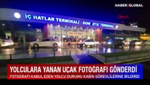 Trabzon'da yabancı uyruklu bir şahıs, kalkışa hazırlanan uçaktaki yolculara 
