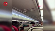 Yolculara 'yanan uçak' fotoğrafı atılan uçakta, tahliye anonsu kamerada