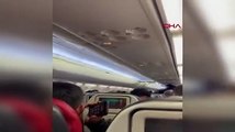 Yolculara 'yanan uçak' fotoğrafı atılan uçaktaki panik anı kamerada